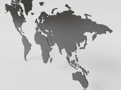 World map Silhouette  3D model