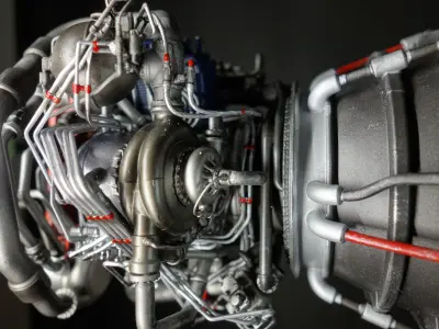 RS-25 Space Shuttle Rocket Engine 3Dprint model 3D print model