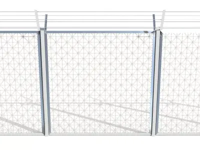 Low Poly Modular Fence 3 Low-poly 3D model
