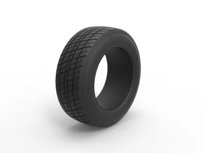 Dirt Sprint racing front tire 5 Scale 1 to 25 3D print model