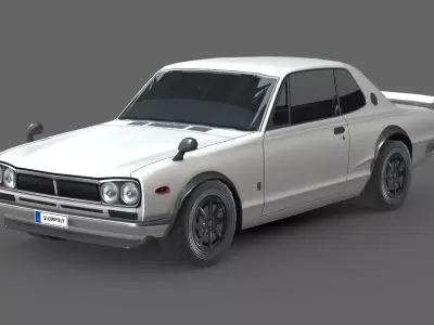Nissan Skyline 1969 Low-poly 3D model