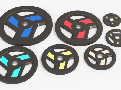 Set of weight plates 04 3D model