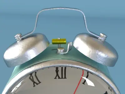Alarm Clock 3D Model with Cinema 4d R26 Octane 3D model Low-poly 3D model