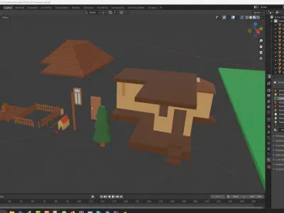 Lowpoly House 7 Low-poly 3D model