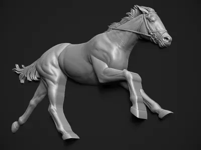 Running Horse Bas Relief 3D print model