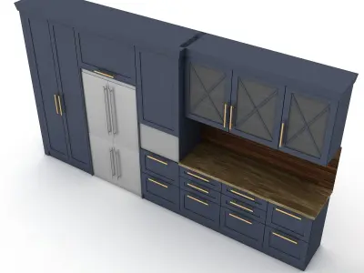 3d modern kitchen design Low-poly 3D model