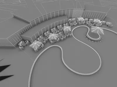 Health Spa Resort  Low-poly 3D model