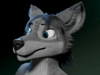 Helena Anthro Wolf 3D model