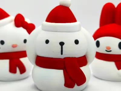 Christmas Special Cute Kitty Snowman Collection 3D print model