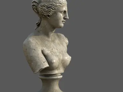 Venus de Milo Bust Classical Marble Sculpture 3D model