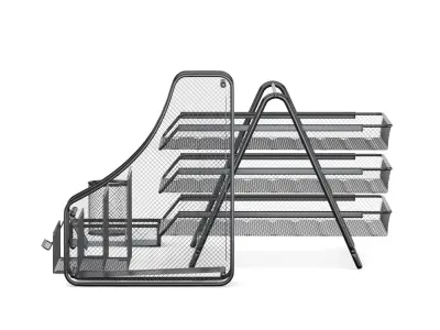 Mesh Metal Document Organizer Storage Set 3D model