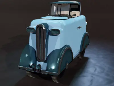 Stylized Vintage Car Low-poly 3D model