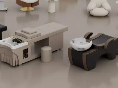 Luxury Spa  Beauty Salon Equipment Collection Low-poly 3D model