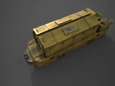 Heavy Duty Mine Rail Engine Low-poly 3D model