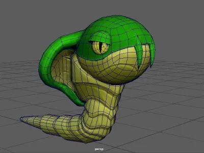 Chibi Cobra Low-poly 3D model