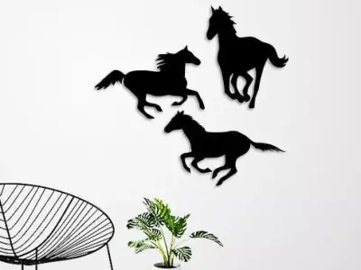 RUNNING HORSES WALL DECORATION 3D print model