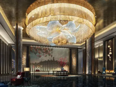 Luxury hotel lobby  3D model