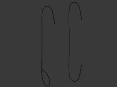 Ornament Hooks Collection Low-poly 3D model