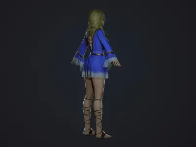 Sky Wizard Girl - Game Ready Character Low-poly 3D model