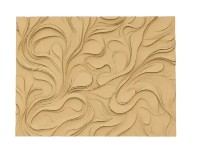 modern panel wall decor set wall relief mural CNC 125 3D model