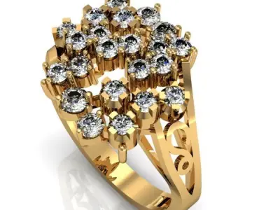 daimond ring 3D print model 2
