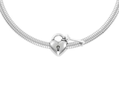 heart and key padlock Charm 3D print model