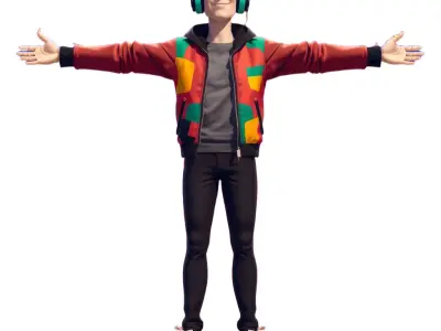 Colorful Gamer Attire model pack Low-poly 3D model