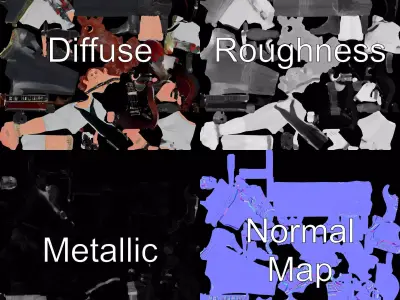 Edgy Rock Musician model pack Low-poly 3D model