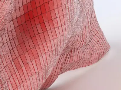 El Anatsui Red Block Curtain 3D model