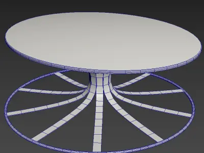 Table 5 coffee with metal base 3D model
