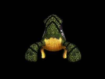 Mechanics-heart creature Hodun Low-poly 3D model