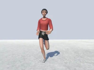 Tennis avatar Girl 1 Rigged Low-poly 3D model