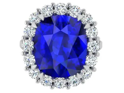 Cushion Halo Ring 4638 3D print model