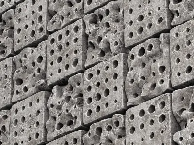 Stone panel cube hole  decor n1 3D model