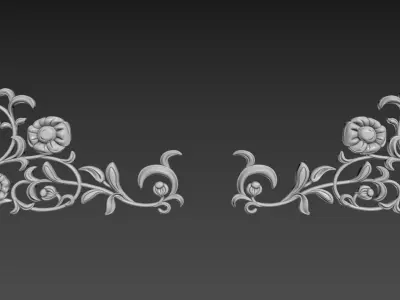 Corner Decor Flowers 3D model