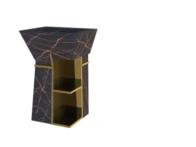 lavabo marble box with gold details 3D model