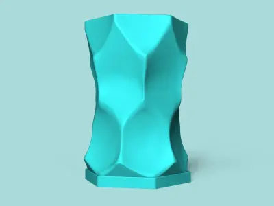 Vase 13 with Plate - Simple Plant Pot - Home Decor 3D print model