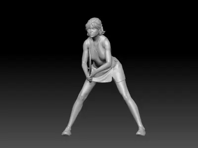 TENNIS PLAYER GIRL 2 3D print model