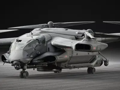 Futuristic Dropship Helicopter 3D model