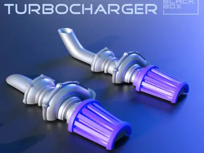 HALF Turbocharger set 6 types 3D print model