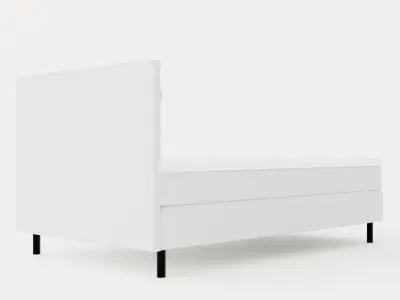 Happy Continental Bed 120x200cm Light Gray Low-poly 3D model