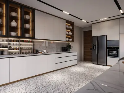 Kitchen Minimalist Design Blender - Fbx - Obj 3D model