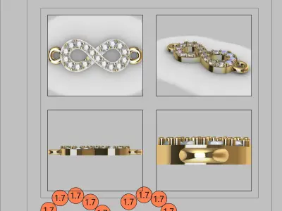 Infinity Diamond Necklace Pendant Jewelry gift  3D print model