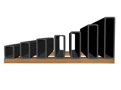 3 8in Wall x3in Rectangle Tube 3D model