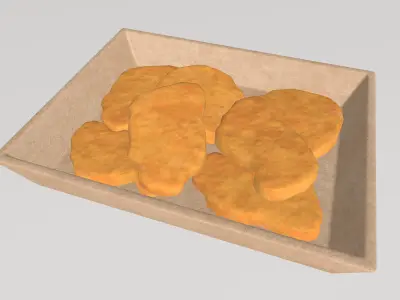 Stylized Low-Poly Chicken Nuggets Low-poly 3D model