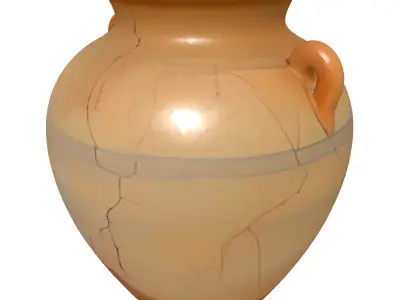 Ancient Cracked Terracotta Amphora Low-poly 3D model