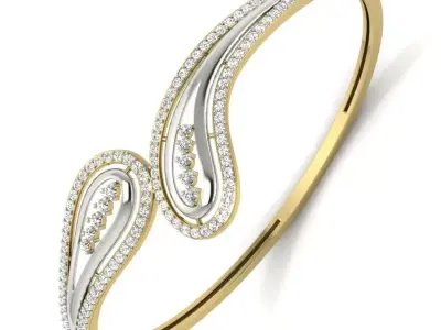 Yellow gold diamond Bangle-PBG-014 DIA 3D print model