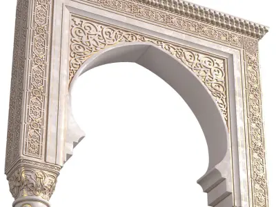 Arch in oriental styl Moroccan Arabic entryway opening 3D model