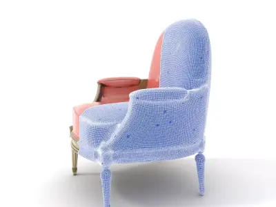 Elegant Pink Armchair model pack Low-poly 3D model