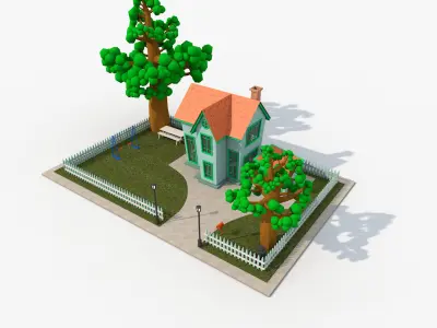 Cartoon House 3D model